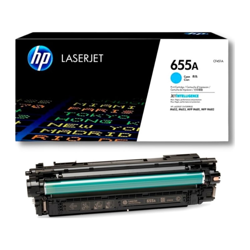 Toner HP LaserJet 655A - Cyan (CF451A)